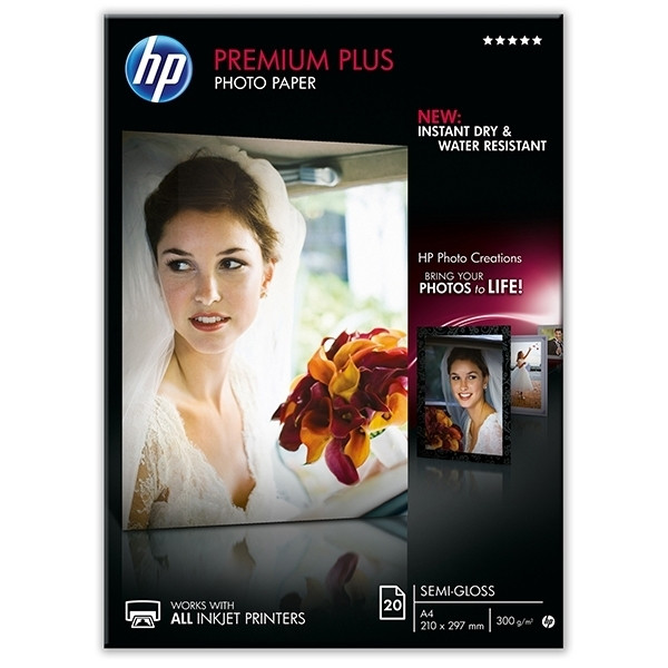 HP CR673A Premium Plus papier photo satiné 300 g/m² A4 (20 feuilles) CR673A 064964 - 1