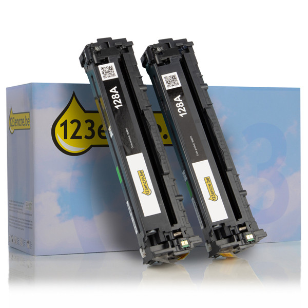Marque 123encre remplace HP 128A (CE320AD) toner duopack - noir 132170 - 1