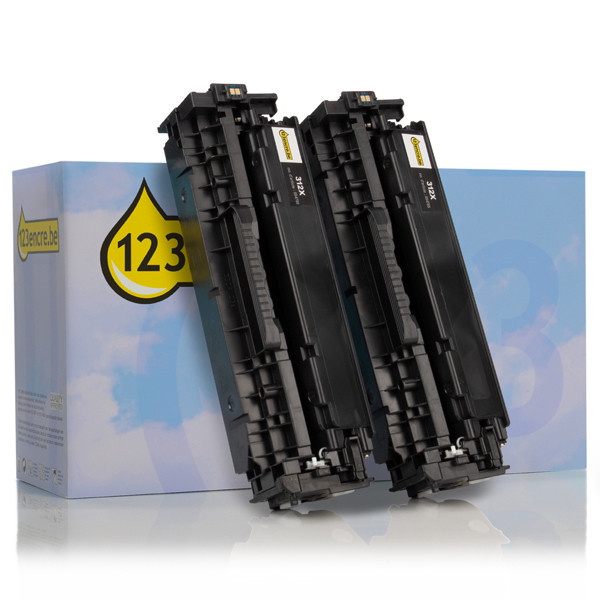 HP Marque 123encre remplace HP 312X (CF380XD) toner haute capacité pack double - noir CF380XDC 132171 - 1