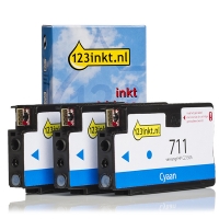Marque 123encre remplace HP 711 (CZ134A) multipack 3 pièces - cyan