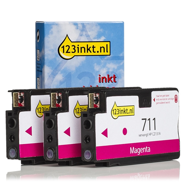 HP Marque 123encre remplace HP 711 (CZ135A) multipack 3 pièces - magenta CZ135AC 044207 - 1