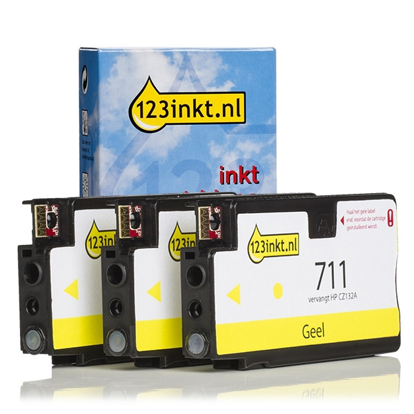 HP Marque 123encre remplace HP 711 (CZ136A) multipack 3 pièces - jaune CZ136AC 044209 - 1