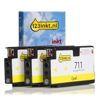 Marque 123encre remplace HP 711 (CZ136A) multipack 3 pièces - jaune