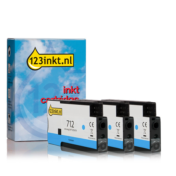HP Marque 123encre remplace HP 712 (3ED77A) multipack - 3x cyan 3ED77A 010085 - 1