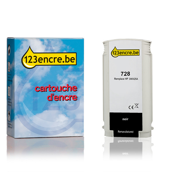 HP Marque 123encre remplace HP 728 (3WX25A) cartouche d'encre haute capacité - noir mat 3WX25AC 093119 - 1