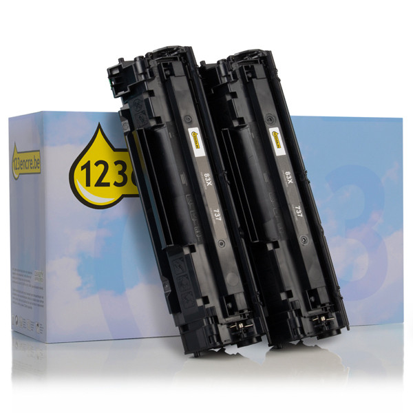 Marque 123encre remplace HP 83X (CF283XD) toner haute capacité duopack - noir 132180 - 1