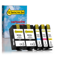 Marque 123encre remplace HP 903XL multipack 2x noir + 3 couleurs 160741