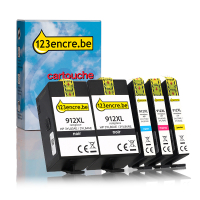 Marque 123encre remplace HP 912XL multipack 2x noir + 3 couleurs 160743