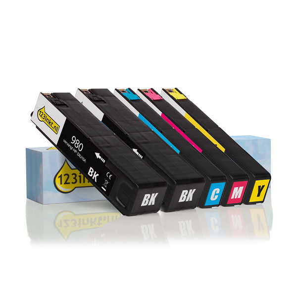 HP Marque 123encre remplace HP 980 multipack 2x noir + 3 couleurs  160757 - 1