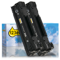 Marque 123encre remplace toner HP 35A (CB435A) duopack - noir 039779