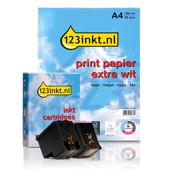 Offre : Marque maison 123encre remplace HP 62XL multipack + paquet de papier - noir et couleur 160860 - 1