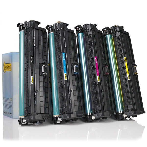 HP Offre : marque 123encre remplace HP 307A : HP CE740A, CE741A, CE742A, CE743A noir + 3 couleurs  130040 - 1