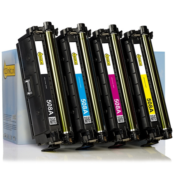 HP Offre : marque 123encre remplace HP 508A : HP CF360A, CF361A, CF362A, CF363A noir + 3 couleurs  130049 - 1