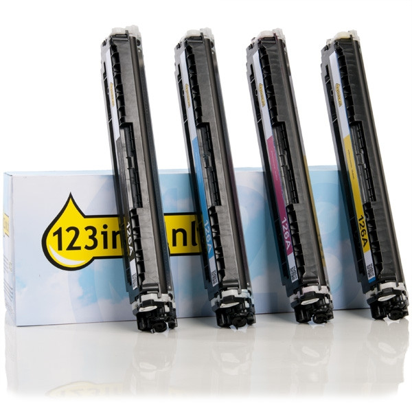 HP Offre spéciale: marque 123encre remplace HP 126A: HP CE310A, CE311A, CE312A, CE313A noir + 3 couleurs  130036 - 1