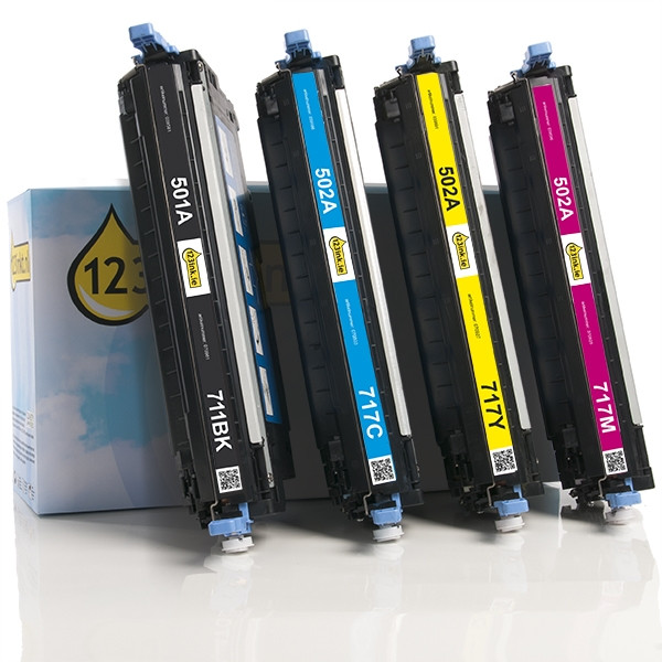 HP Offre spéciale: marque 123encre remplace HP 501A / 502A: HP Q6470A, 71A, 72A, 73A noir + 3 couleurs  130020 - 1