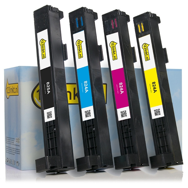 HP Offre spéciale: marque 123encre remplace HP 825A / 824A : HP CB390A, 381A, 382A, 383A noir + 3 couleurs  130041 - 1