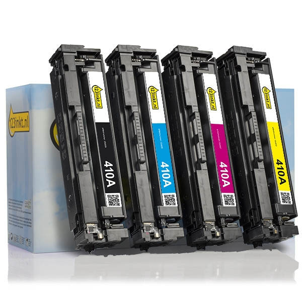 HP Offre spéciale : marque 123encre remplace HP 410A : HP CF410A, CF411A, CF412A, CF413A noir + 3 couleurs  130017 - 1