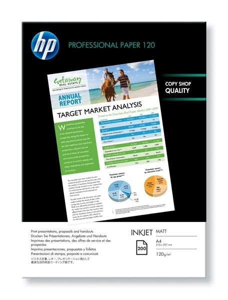 HP Q6593A Professional papier mat 120 g/m² A4 (200 feuilles) Q6593A 064800 - 1