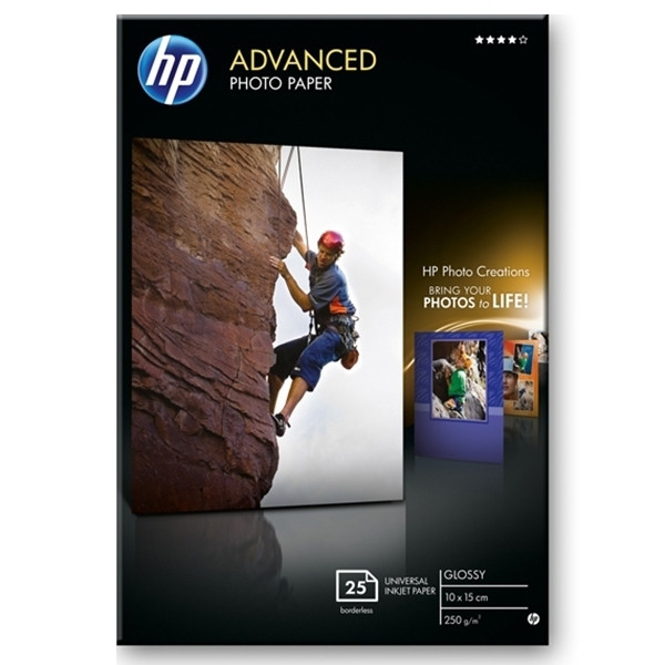 HP Q8691A Advanced Glossy papier photo 250 g/m² 10 x 15 cm sans marge (25 feuilles) Q8691A 064860 - 1