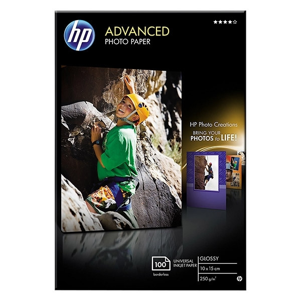 HP Q8692A Advanced Glossy papier photo 250 g/m² 10 x 15 cm sans marge (100 feuilles) Q8692A 064864 - 1
