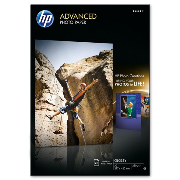 HP Q8697A Advanced Glossy papier photo 250 g/m² A3 (20 feuilles) Q8697A 150372 - 1