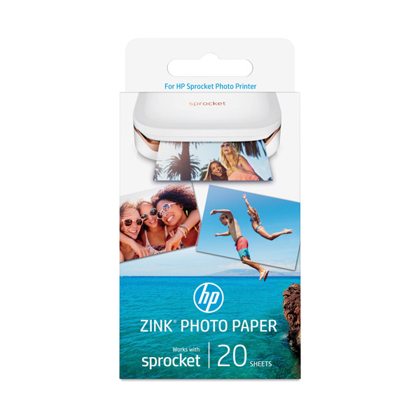 HP W4Z13A ZINK Sprocket papier photo auto-adhésif 5 x 7,6 cm (20 feuilles) W4Z13A 151131 - 1