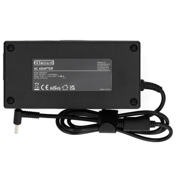 HP adaptateur (19,5V, 10,3A, 200W, marque 123accu) ADR00255 - 2