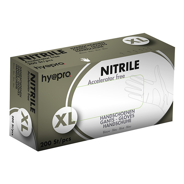 HY@PRO Medical Accelerator Free Nitril gants sans poudre XL (3,5 grammes, 24 cm, 200 pièces) - bleu  SHY00034 - 1