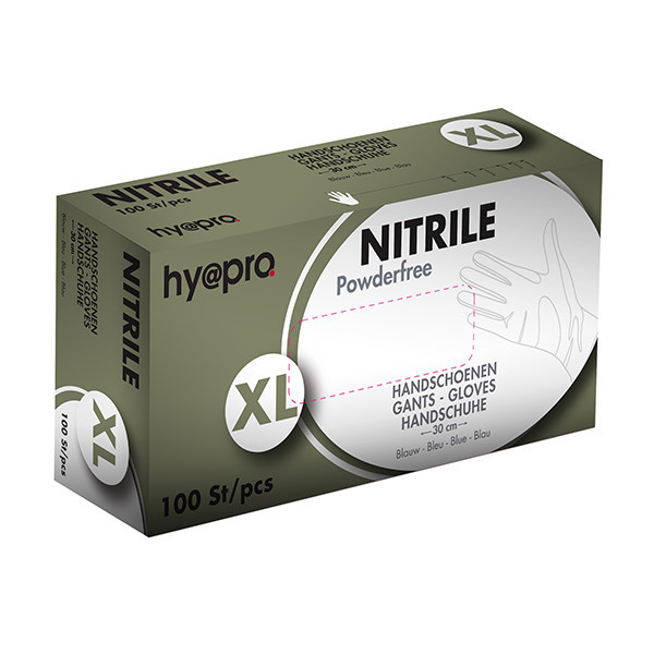 HY@PRO Medical gants en nitrile sans poudre XL (6,2 grammes, 30 cm, 100 pièces) - bleu  SHY00016 - 1