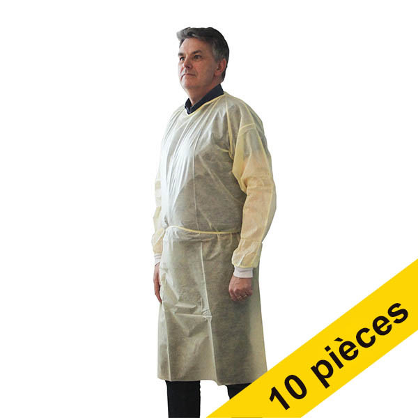 Offre : 10 x HY@PRO SMS blouse d'isolation non tissée (10 pièces – 20g) - jaune SHY00660 Offre : 10 x HY@PRO SMS blouse d'isolation non tissée (10 pièces – 20g) - jaune SHY00660 - 1