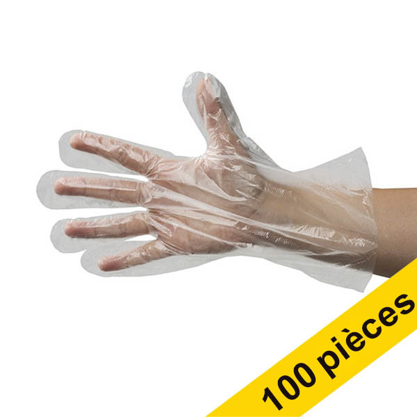 HY@PRO Offre : 100x HY@PRO gants détachables en PEHD taille L (0,85 gramme, 26 cm, 100 pièces) - transparent  SHY00279 - 1