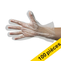 Offre : 100x HY@PRO gants détachables en PEHD taille L (0,85 gramme, 26 cm, 100 pièces) - transparent