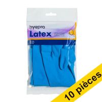 Offre : 10 x HY@PRO gants ménagers en latex L (1 paire, 45 grammes) - bleu