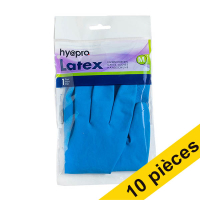 Offre : 10x HY@PRO M gants de ménage en latex bleu (1 paire, 45 grammes)