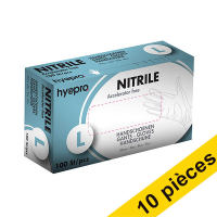 Offre : 10x HY@PRO Medical Accelerator Free Nitril gants sans poudre L (3,5 grammes, 24 cm, 100 pièces) - bleu