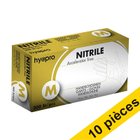Offre : 10x HY@PRO Medical Accelerator Free Nitril gants sans poudre M (3,5 grammes, 24 cm, 200 pièces) - bleu