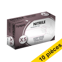 Offre : 10x HY@PRO Medical Accelerator Free Nitril gants sans poudre XS (3,5 grammes, 24 cm, 100 pièces) - bleu