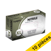 Offre : 10x HY@PRO Medical Accelerator Free gants en nitrile sans poudre XL (3,5 grammes, 24 cm, 100 pièces) - bleu