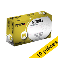 Offre : 10x HY@PRO Medical gants en nitrile sans poudre M (6,2 grammes, 30 cm, 100 pièces) - bleu