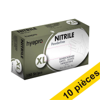 Offre : 10x HY@PRO Medical gants en nitrile sans poudre XL (6,2 grammes, 30 cm, 100 pièces) - bleu