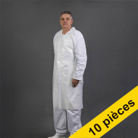 Offre : 10x HY@PRO PE tablier gaufré 80 x 125 3cm 20µ (100 pièces) - blanc