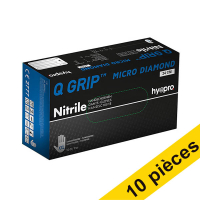 Offre : 10x HY@PRO Q Grip Micro Diamond gants en nitrile sans poudre XXL (24 cm, 50 pièces) - bleu