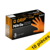Offre : 10x HY@PRO Q Grip Tyre gants en nitrile sans poudre XXL (24 cm, 50 pièces) - orange SHY00153 - 1