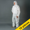 Offre : 10x HY@PRO combinaison antistatique non tissée revêtu de PE avec capuche XL (1 pièce) - blanc SHY00806 - 1