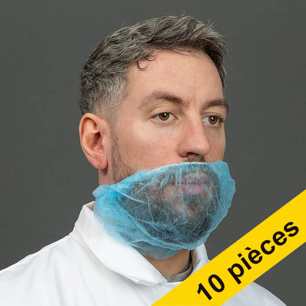 Offre : 10x HY@PRO couvre-barbe non tissé avec 2 élastiques d'oreille (45 cm, 100 pièces) - bleu SHY00485 Offre : 10x HY@PRO couvre-barbe non tissé avec 2 élastiques d'oreille (45 cm, 100 pièces) - bleu SHY00485 - 1