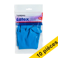 Offre : 10x HY@PRO gants de ménage en latex S (1 paire, 45 grammes) - bleu