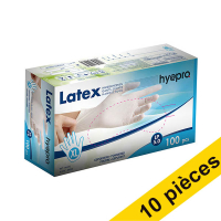 Offre : 10x HY@PRO gants en latex poudrés XL (5 grammes, 24 cm, 100 pièces) - blanc