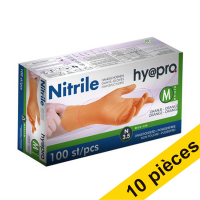 Offre : 10x HY@PRO gants en nitrile sans poudre M (3,5 grammes, 24 cm, 100 pièces) - orange