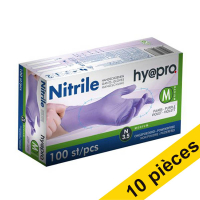 Offre : 10x HY@PRO gants en nitrile sans poudre M (3,5 grammes, 24 cm, 100 pièces) - violet