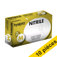 Offre : 10x HY@PRO gants en nitrile sans poudre M (3,5 grammes, 24 cm, 150 pièces) - bleu